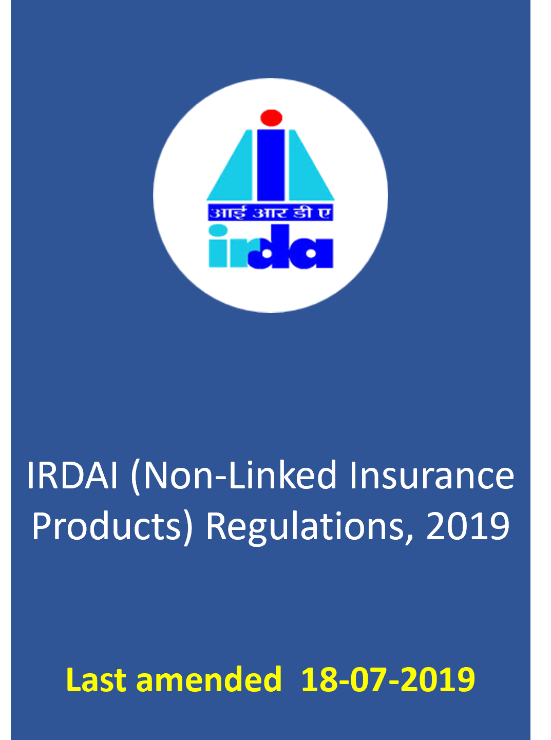 IRDAI (Non-Linked Insurance Products) Regulations, 2019